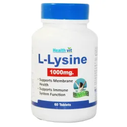 Healthvit L-Lysine 1000mg Essential Amino Acid 60 Tablets