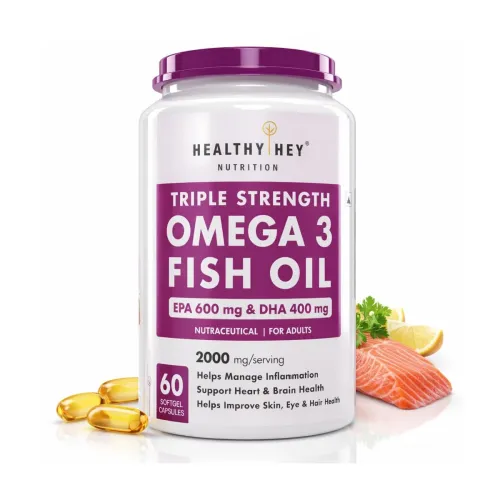 Image of HealthyHey Nutrition Fish Oil Capsules Omega 3 60 Softgels