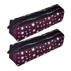 Heart Home 2-Zip Pencil Pouch (Pack of 2) – Maroon