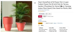 Heart Home(Pack of 6) Flower Pot