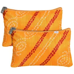 Heart Home Polyester Bandhani Print Purse For Woman Set Of 2