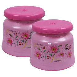 Heart Home Premium Plastic Bathroom Multipurpose Stool Pack 2