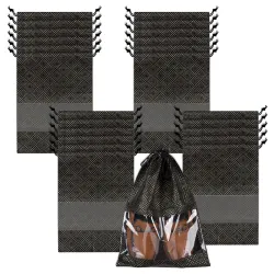 Heart Home Shoe Storage Bags Set, Po24 – Black Golden Dot Print