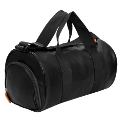 Heart Leather Fitness Gym Bag For Men With Adjustable Strap And Shoe Compartment - Black