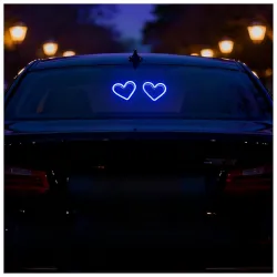Heart Shape LED Car Window Light with Suction Cups, USB Cable, Light