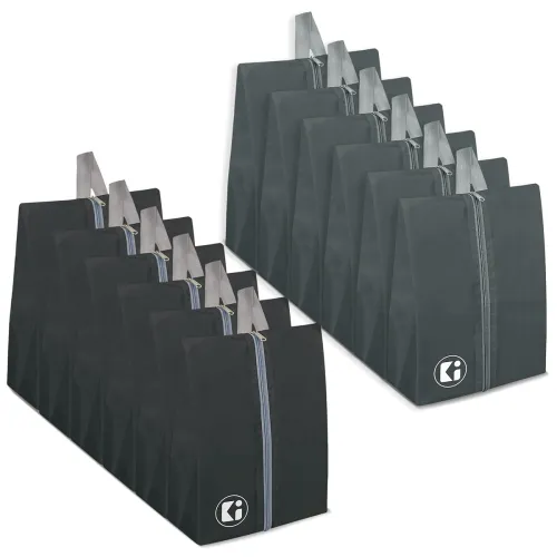 Image of Heart Home Travel Organizer Bags Pack of 12 (Black & Gray)