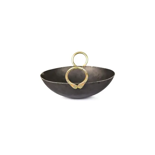 Image of Heavy Base Iron Kadhai | Kadai with Handle for Kitchen | Deep Frying Kadai Free Stainless Steel Scrubber (4.5 Litter)