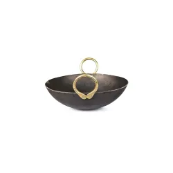 Heavy Base Iron Kadhai | Kadai with Handle for Kitchen | Deep Frying Kadai Free Stainless Steel Scrubber (4.5 Litter)