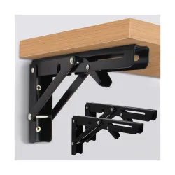 Heavy Duty Folding Shelf Brackets – Metal Collapsible Wall-Mounted Bracket for Bench