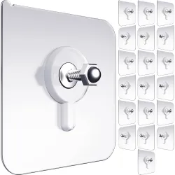 UCRAVO 15Pcs Heavy Duty Self Adhesive Hooks Transparent Waterproof and Oilproof Wall Hooks for Kitchen Bathroom Shower D