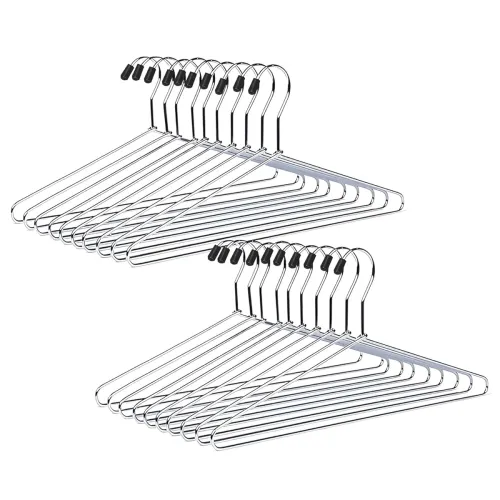 Image of Heavy Duty Stainless Steel Clothes Hangers 15 inch Packof27