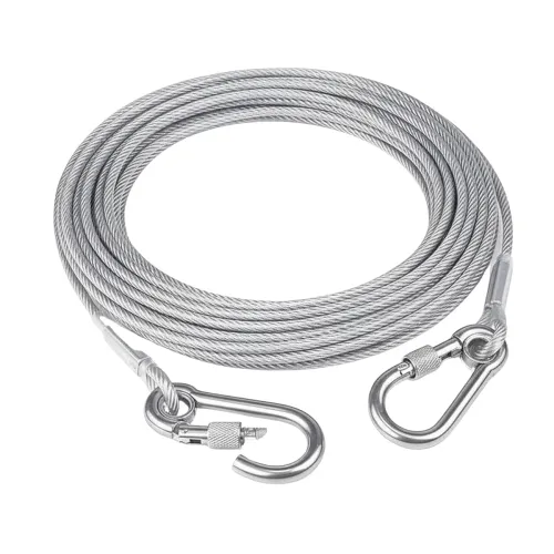 Image of Heavy Duty Stainless Steel Clothesline Rope with Safety Hooks 