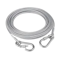 Heavy Duty Stainless Steel Clothesline Rope with Safety Hooks 
