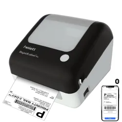 Helett® H30CPro Wireless(Bluetooth+USB)Thermal Label Printer with Inbuilt Paper Holder Compartment|4*6 Shipping Label &Barcode Label|203Dpi Resolution|152mm/s Speed|Connect Windows,Mac(1Year...
