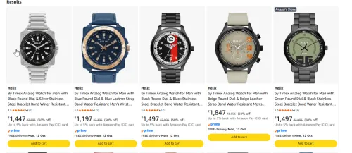 Image of Helix By Timex Watch upto 50% Discount