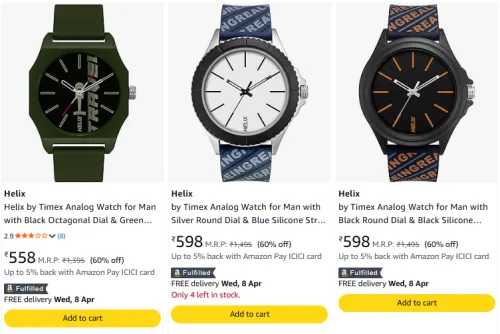 Image of Helix by Timex Analog Men's Watch @ Flat 60% Discount