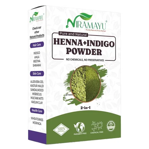 Image of Henna and Indigo Powder Combo for Grey Hair 100g Each (Pack of 2)