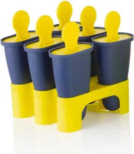 Image of Henny HENNY Ice Cream Maker/ Kulfi Mould /Popsicle Mould Blue Yellow Ice Cube Tray Blue Plastic Ice Cube Tray  (Pack of1