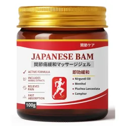 Herbal Body Massage Gel 100g with Japanese Formula Extracts, Menthol Camphor and Glucosamine Blend for Personal Massage Care, Suitable for Back, Neck, Knee, Leg and Body Relaxation Routine