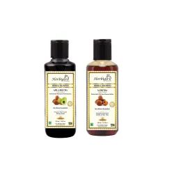 Herbal Hair Regrowth Daily Pack Combo- Amla Reetha & Satreetha Shampoo | Pure Ayurvedic Herbal Formula for Anti Dandruff , Anti Fungal & Hair Growth Booster | PARABEN FREE ( Pack of 2 , 210 ml Each ) (420 ml)