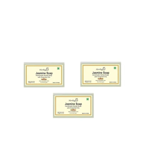 Image of Herbigiri Jasmine Herbal Soap Pack of 3 125g Each
