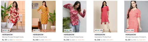 Image of Here And Now Women's Kurtas Starting @ ₹191