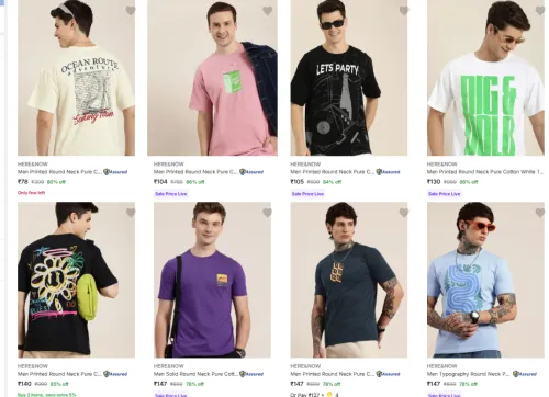 Image of Here & Know Men Tshirt Starting @ ₹78