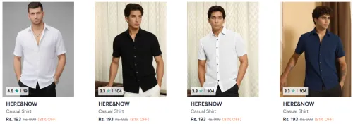 Image of HERE&NOW Casual Shirt starting @ ₹193