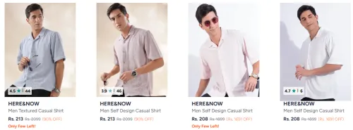 Image of HERE&NOW Men Fashion Shirt Starting @ ₹213