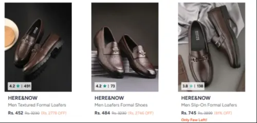 Image of HERE&NOW men's formal shoes up to 86% discount