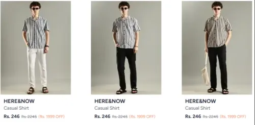 Image of HERE & NOW Men's Shirts starting at ₹246