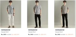 HERE & NOW Mens Shirts starting at ₹246