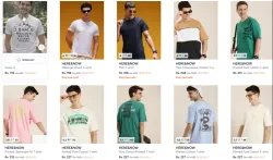 HERE&NOW mens t-shirtsp starting at ₹178