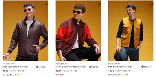Image of HERE & NOW Men's Jackets upto 76% Discount
