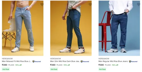 Image of Here & Now Mens Jeans Starting @ ₹390