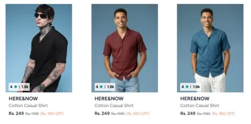 Image of HERE&NOW Men's Shirt at starting ₹249