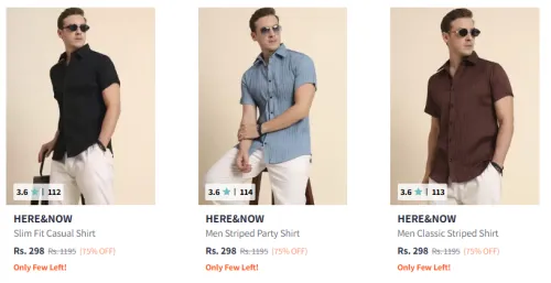 Image of Here & Now Men's Shirt Starting @ ₹298