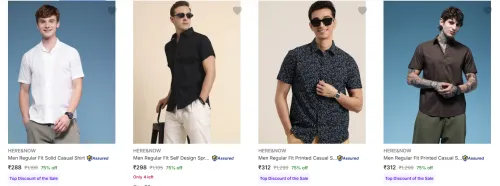 Image of Here & Now Men's Casual Shirts upto 75% Discount