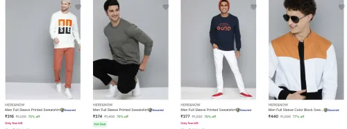 Image of Here & Now Men's Sweatshirts upto 77% Discount