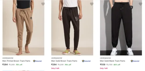 Image of Here & Now Men's Track Pants upto 80% Discount