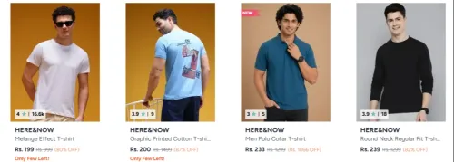 Image of HERE&NOW men's t-shirt at starting ₹199