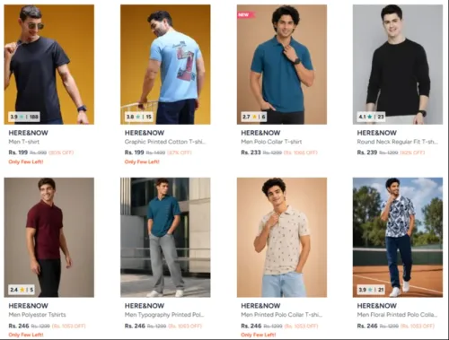 Image of HERE&NOW Men's T-Shirt starting ₹199