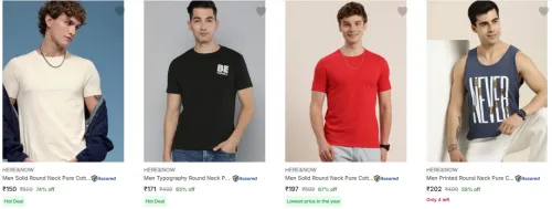 Image of Here Now Men's T Shirts Starting @ ₹150