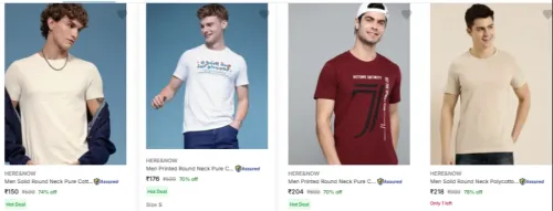 Image of Here Now Men's T Shirts Starting @ ₹150