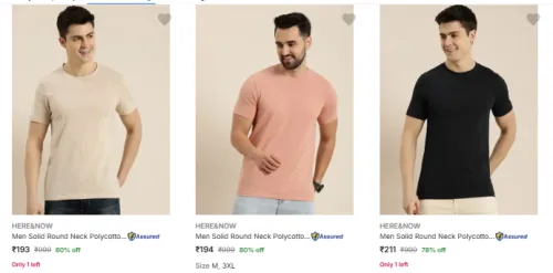 Image of Here Now Mens T Shirts Starting @ ₹193