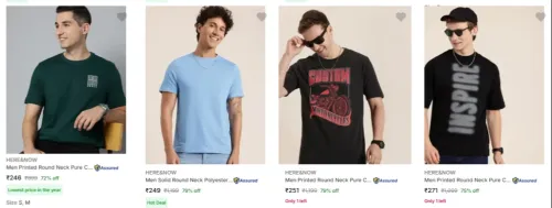 Image of Here & Now Men's Tshirts upto 79% discount 