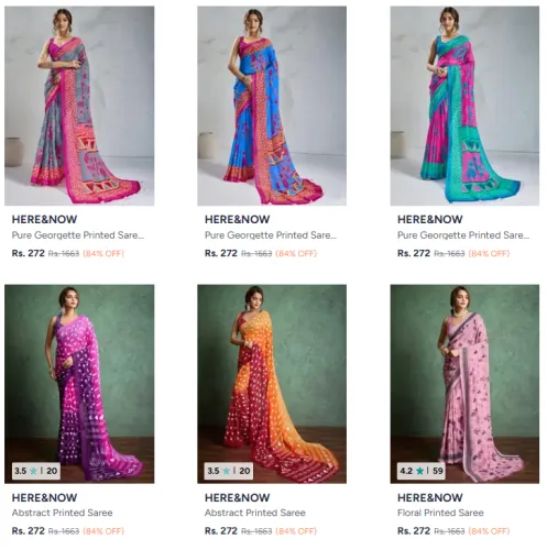 Image of Here&Now Sarees @ Starting ₹272