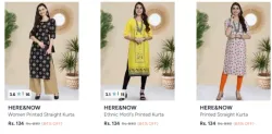 HERE&NOW Womens Kurtas at Starting ₹134