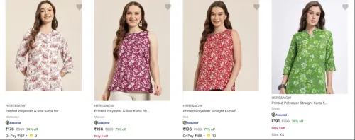 Image of Here Now Women's Kurtas Starting @ ₹176