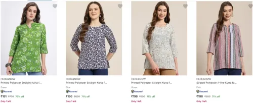 Image of Here Now Women's Kurtas Starting @ ₹191